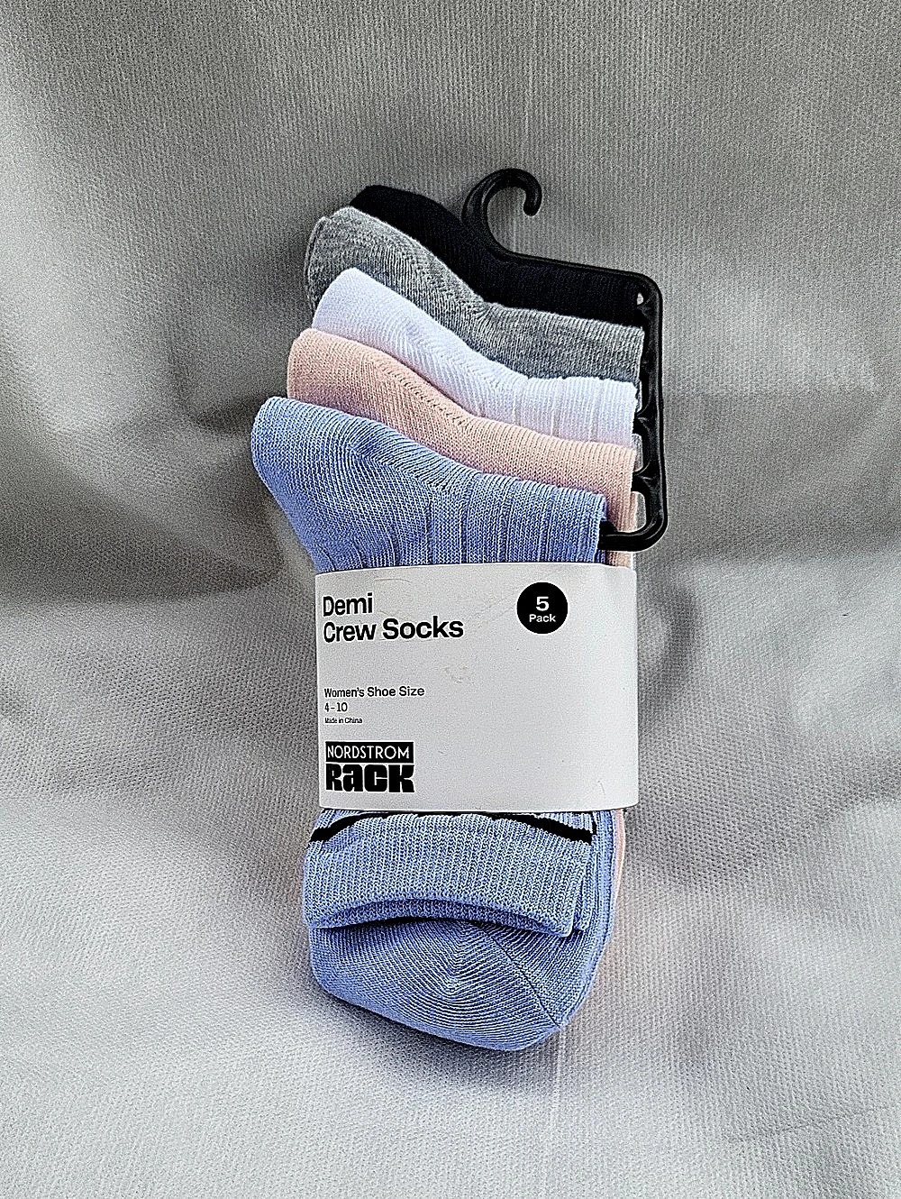 Nordstrom Rack Demi Crew Socks 5-Pack Blue & Pink